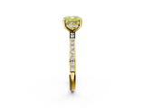 Yellow gold Fancy Yellow Cushion  Cut Diamond Pavé Band Ring with Four-Prong Setting_42