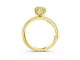 Yellow gold Fancy Yellow Cushion  Cut Diamond Pavé Band Ring with Four-Prong Setting_43