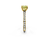 Yellow gold Fancy Yellow Cushion  Cut Diamond Pavé Band with Four-Prong Setting_22