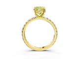 Yellow gold Fancy Yellow Cushion  Cut Diamond Pavé Band with Four-Prong Setting_23