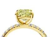 Yellow gold Fancy Yellow Cushion  Cut Diamond Pavé Band with Four-Prong Setting_24