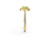 Yellow gold Fancy Yellow Cushion Cut Diamond Pavé Halo Ring with Four-Prong Setting_38