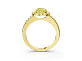 Yellow gold Fancy Yellow Cushion Cut Diamond Pavé Halo Ring with Four-Prong Setting_39