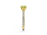 Yellow gold Fancy Yellow Cushion Cut Diamond Pavé Solitaire Engagement Ring with Four-Prong Setting_73