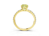 Yellow gold Fancy Yellow Cushion Cut Diamond Pavé Solitaire Engagement Ring with Four-Prong Setting_74