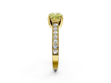 Yellow gold Fancy Yellow Cushion  Cut Diamond Pave Band with Four-Prong Setting_22