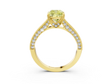 Yellow gold Fancy Yellow Cushion  Cut Diamond Pave Band with Four-Prong Setting_23