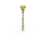 Yellow gold Fancy Yellow Cushion  Cut Diamond Ring with Pavé Band and Four-Prong Setting_70