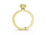 Yellow gold Fancy Yellow Cushion  Cut Diamond Ring with Pavé Band and Four-Prong Setting_71