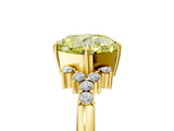Yellow gold Fancy Yellow Cushion Cut Diamond Ring with Side Stones and Four-Prong Setting_83