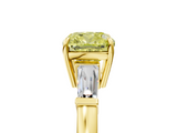 Yellow gold Fancy Yellow Cushion  Cut Diamond Ring with Tapered Baguette Side Stones in Four-Prong Setting_8