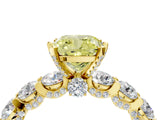 Yellow gold Fancy Yellow Cushion Cut Diamond Side Stone Engagement Ring with Four-Prong Setting_28