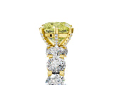 Yellow gold Fancy Yellow Cushion Cut Diamond Side Stone Engagement Ring with Four-Prong Setting_29