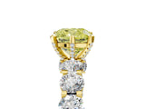 Yellow gold Fancy Yellow Cushion Cut Diamond Side Stone Engagement Ring with Four-Prong Setting_41