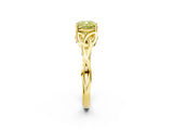 Yellow gold Fancy Yellow Cushion Cut Diamond Solitaire Celtic Knot Ring with Four-Prong Setting_43