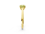 Yellow gold Fancy Yellow Cushion Cut Diamond Solitaire Engagement Ring with Cathedral Setting and Four-Prong Mount_101