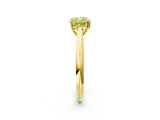 Yellow gold Fancy Yellow Cushion Cut Diamond Solitaire Engagement Ring with Cathedral Setting and Four-Prong Mount_110