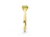 Yellow gold Fancy Yellow Cushion Cut Diamond Solitaire Engagement Ring with Cathedral Setting and Four-Prong Mount_26