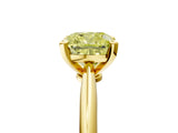 Yellow gold Fancy Yellow Cushion Cut Diamond Solitaire Engagement Ring with Classic Band and Four-Prong Setting_106