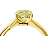 Yellow gold Fancy Yellow Cushion Cut Diamond Solitaire Engagement Ring with Classic Band and Four-Prong Setting_28