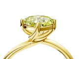 Yellow gold Fancy Yellow Cushion Cut Diamond Solitaire Engagement Ring with Four-Prong Setting and Classic Band_24