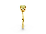 Yellow gold Fancy Yellow Cushion Cut Diamond Solitaire Engagement Ring with Round Band and Four-Prong Setting_159
