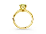 Yellow gold Fancy Yellow Cushion Cut Diamond Solitaire Engagement Ring with Round Band and Four-Prong Setting_160