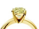 Yellow gold Fancy Yellow Cushion Cut Diamond Solitaire Engagement Ring with Round Band and Four-Prong Setting_161