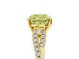 Yellow gold Fancy Yellow Cushion Cut Diamond Solitaire Engagement Ring with Twisted Pavé Band and Four-Prong Setting_50