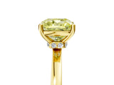 Yellow gold Fancy Yellow Cushion Cut Diamond Solitaire Ring with Classic Band and Four-Prong Setting_5