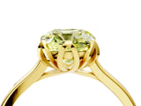 Yellow gold Fancy Yellow Cushion Cut Diamond Solitaire Ring with Flower Prong Setting and Classic Band_40