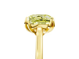 Yellow gold Fancy Yellow Cushion Cut Diamond Solitaire Ring with Flower Prong Setting and Classic Band_41