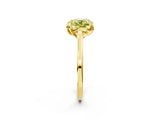 Yellow gold Fancy Yellow Cushion Cut Diamond Solitaire Ring with Flower Prong Setting and Classic Band_64