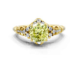 Yellow gold Fancy Yellow Cushion Cut Diamond Solitaire Ring with Hidden Halo and Pavé Band_27