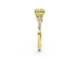 Yellow gold Fancy Yellow Cushion Cut Diamond Solitaire Ring with Side Stones and Four-Prong Setting_70