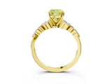 Yellow gold Fancy Yellow Cushion Cut Diamond Solitaire Ring with Side Stones and Four-Prong Setting_71