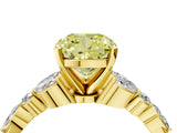 Yellow gold Fancy Yellow Cushion Cut Diamond Solitaire Ring with Side Stones and Four-Prong Setting_72