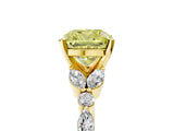 Yellow gold Fancy Yellow Cushion Cut Diamond Solitaire Ring with Side Stones and Four-Prong Setting_73