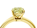 Yellow gold Fancy Yellow Cushion Cut Diamond Solitaire Ring with Six-Prong Setting and Classic Band_284