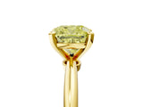 Yellow gold Fancy Yellow Cushion Cut Diamond Solitaire Ring with Six-Prong Setting and Classic Band_285
