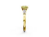 Yellow gold Fancy Yellow Cushion  Cut Diamond Solitaire Ring with Tapered Baguette Accents and Four-Prong Setting_80
