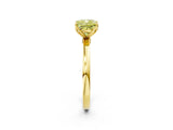 Yellow gold Fancy Yellow Cushion Cut Diamond Solitaire Ring with Thin Band and Prong Setting_14