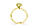Yellow gold Fancy Yellow Cushion Cut Diamond Solitaire Ring with Thin Band and Prong Setting_15