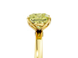 Yellow gold Fancy Yellow Cushion Cut Diamond Solitaire Ring with Thin Band and Prong Setting_17