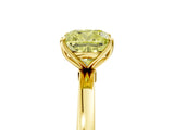 Yellow gold Fancy Yellow Cushion Cut Diamond Solitaire Ring with Thin Band and Prong Setting_29