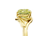 Yellow gold Fancy Yellow Cushion Cut Diamond Solitaire Ring with Twist Band and Four-Prong Setting_76