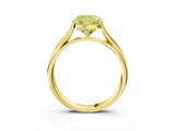 Yellow gold Fancy Yellow Cushion Cut Diamond Solitaire Twist Band Prong Setting Ring_86