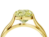 Yellow gold Fancy Yellow Cushion Cut Diamond Solitaire Twist Band Prong Setting Ring_87