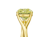 Yellow gold Fancy Yellow Cushion Cut Diamond Solitaire Twist Band Prong Setting Ring_88