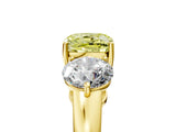 Yellow gold Fancy Yellow Cushion Cut Diamond Three-Stone Ring with Prong Setting and Classic Band_127